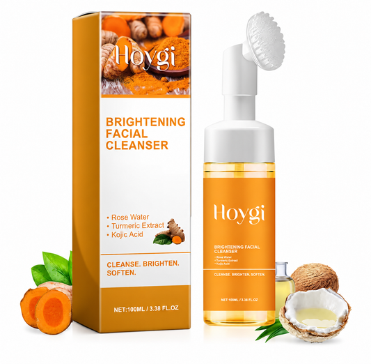 Brightening Foaming Facial Cleanser with Turmeric Hyaluronic Acid and Ceramide for All Skin