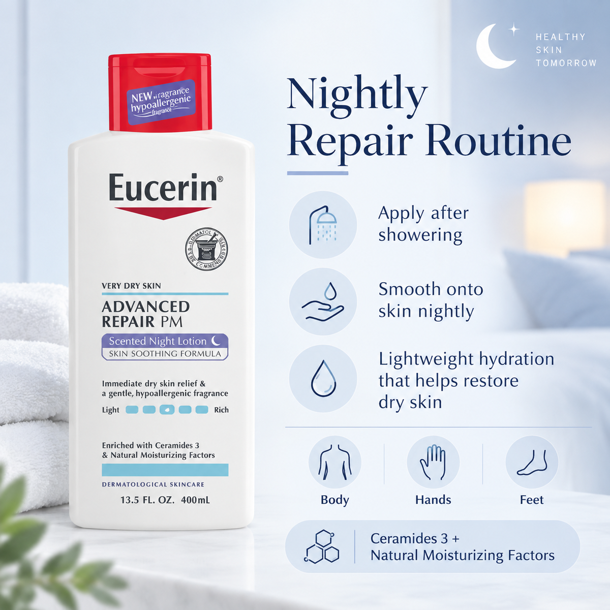 Advanced Repair Night Lotion 48 Hour Moisturizing Body Lotion