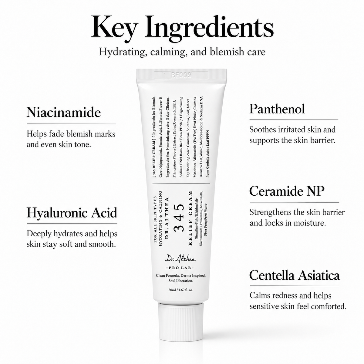 Relief Cream daily face Moisturizer  blemish Relief Care & Moisture with Niacinamide Panthenol