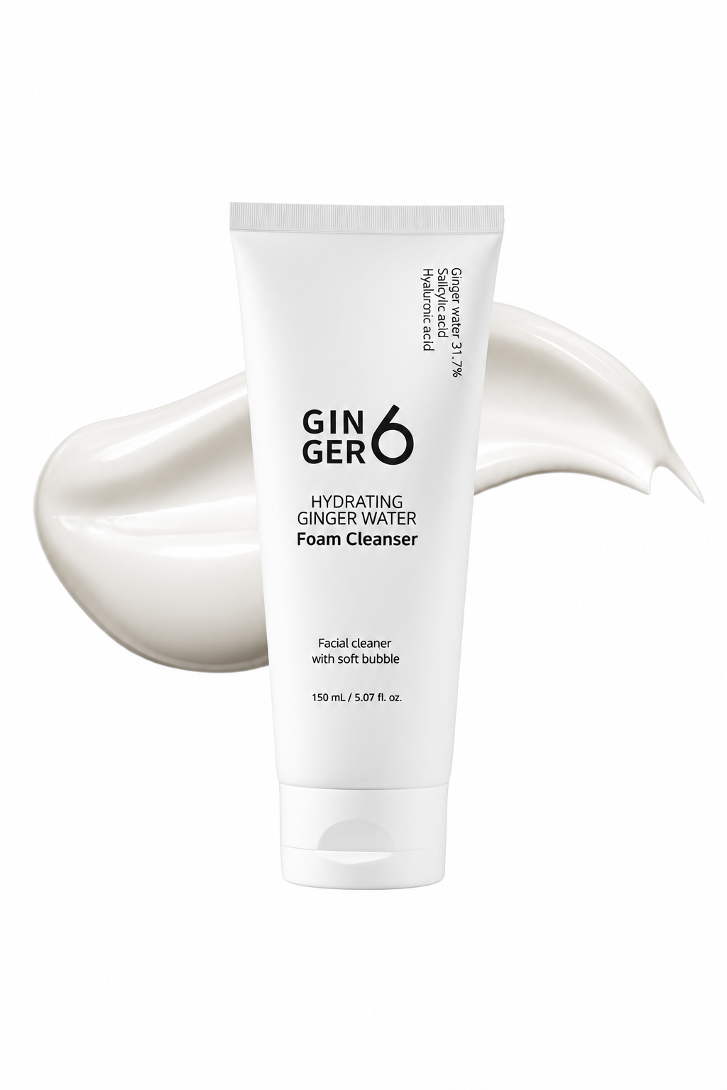 GINGER6 Ginger 6 Hydrating Foam Cleanser, Micro Bubble Formula Deep Cleansing