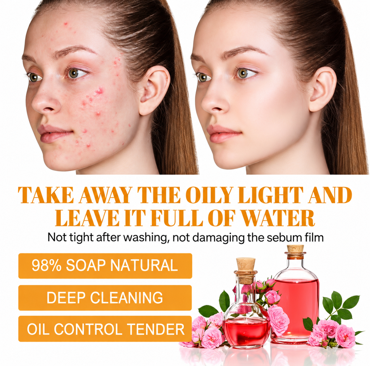 Brightening Foaming Facial Cleanser with Turmeric Hyaluronic Acid and Ceramide for All Skin