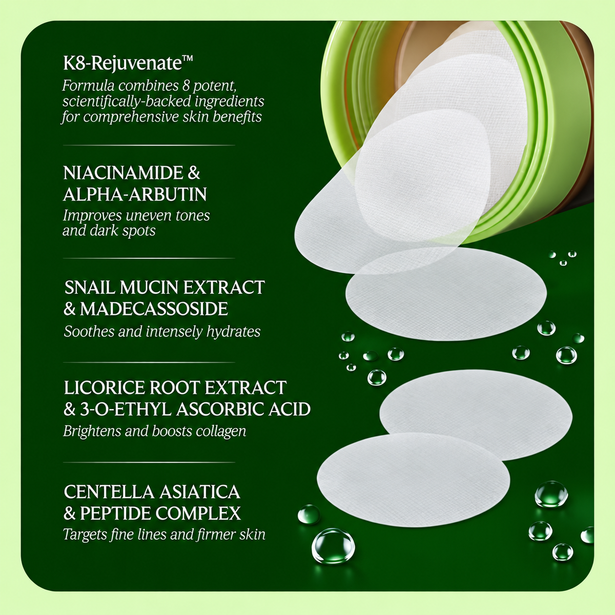 Centella Asiatica Wrinkle Reducing Toner Pads