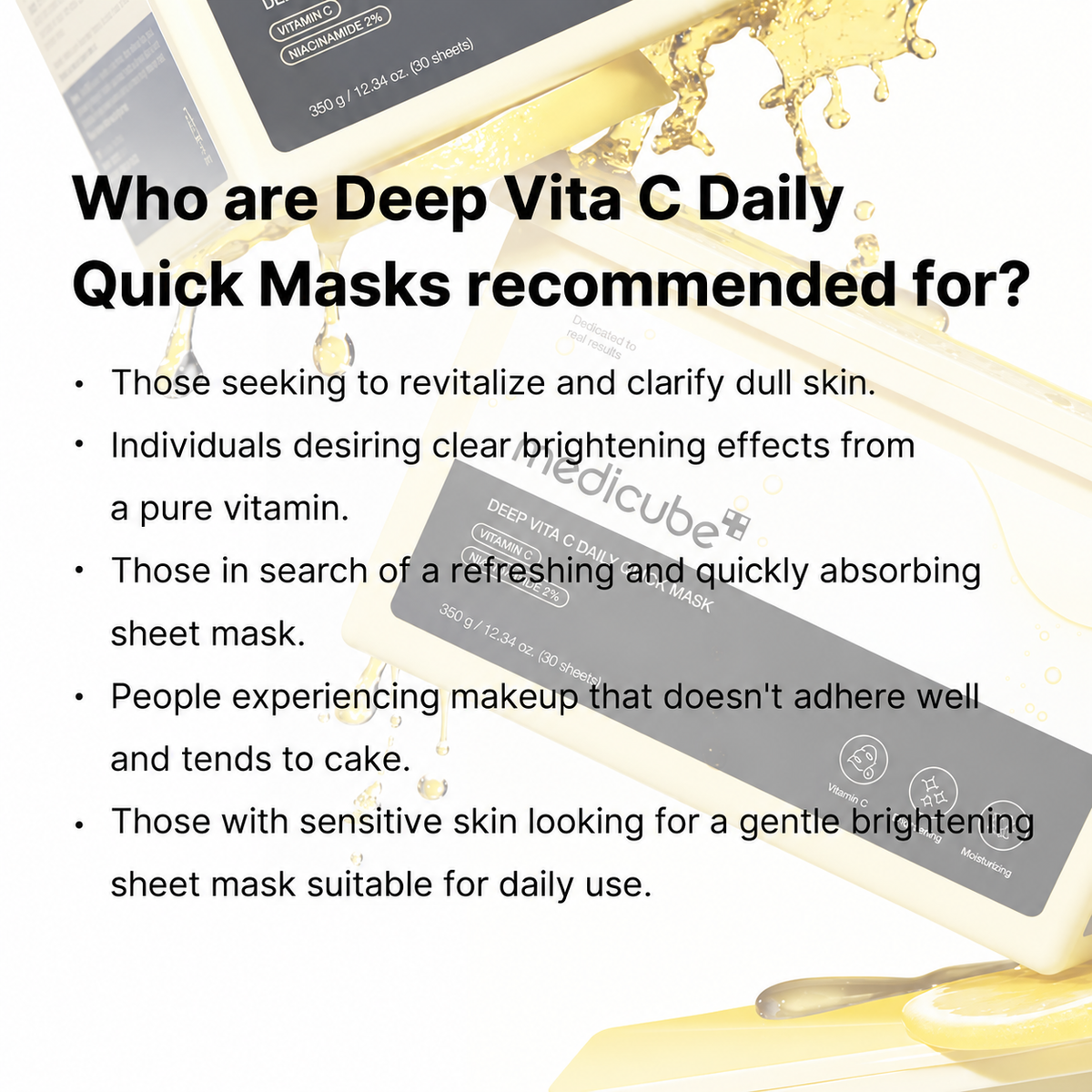 Deep Vita C Daily Quick 30 Sheet Masks Triple Vitamin Complex For Radiance and Hydration  Masks