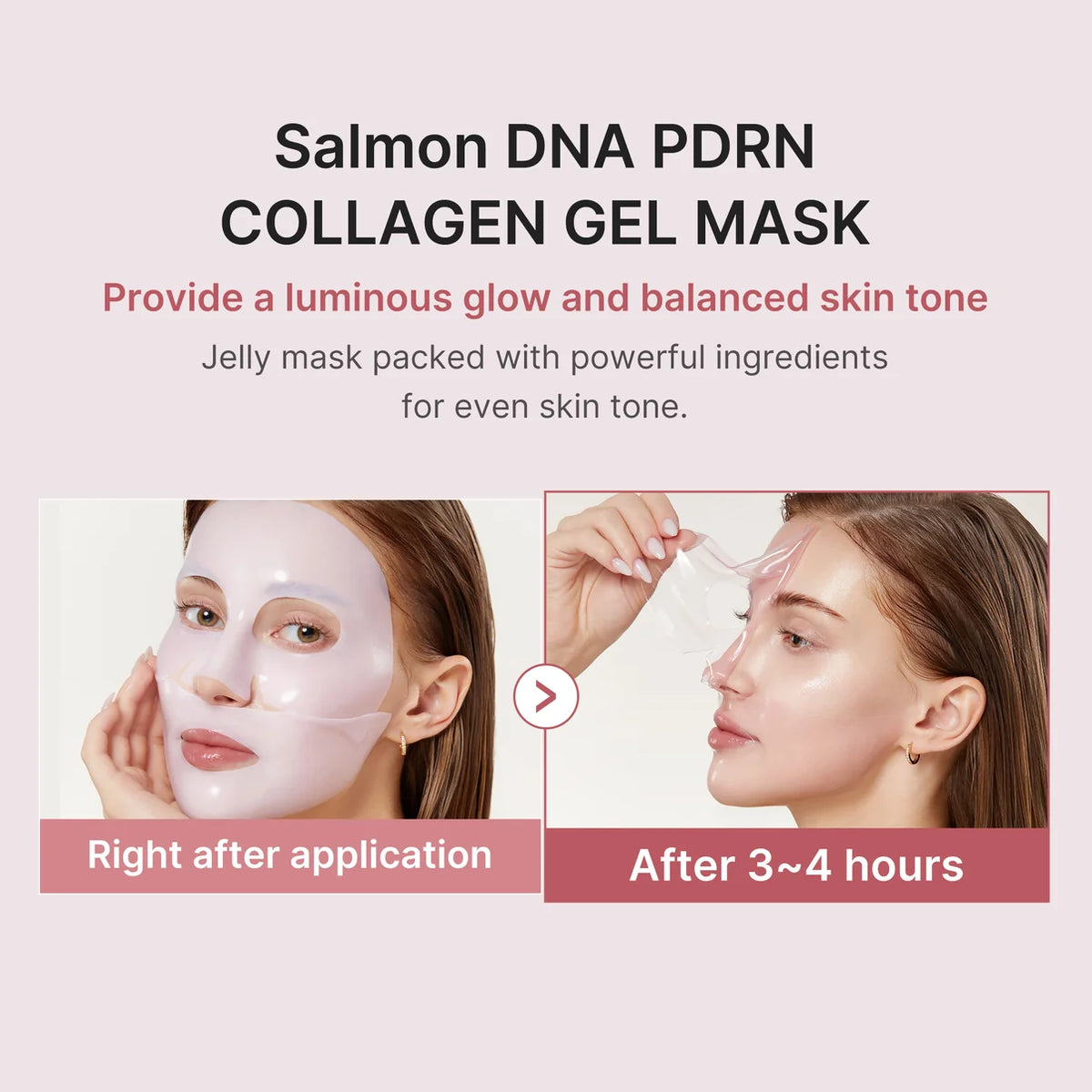 Salmon DNA PDRN pink collagen mask  for glass glow skin