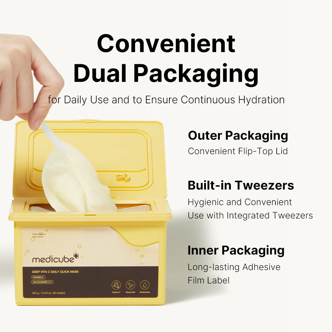 Deep Vita C Daily Quick 30 Sheet Masks Triple Vitamin Complex For Radiance and Hydration  Masks