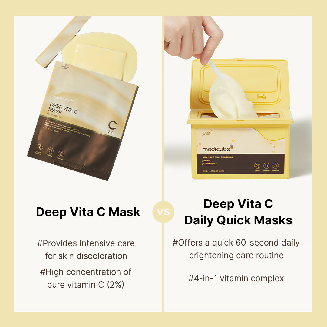 Deep Vita C Daily Quick 30 Sheet Masks Triple Vitamin Complex For Radiance and Hydration  Masks